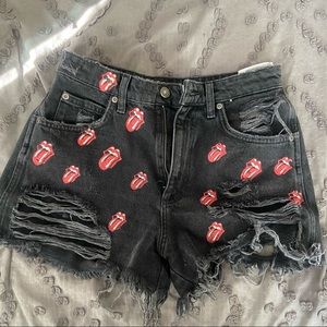 Zara Rolling Stones Denim Shorts